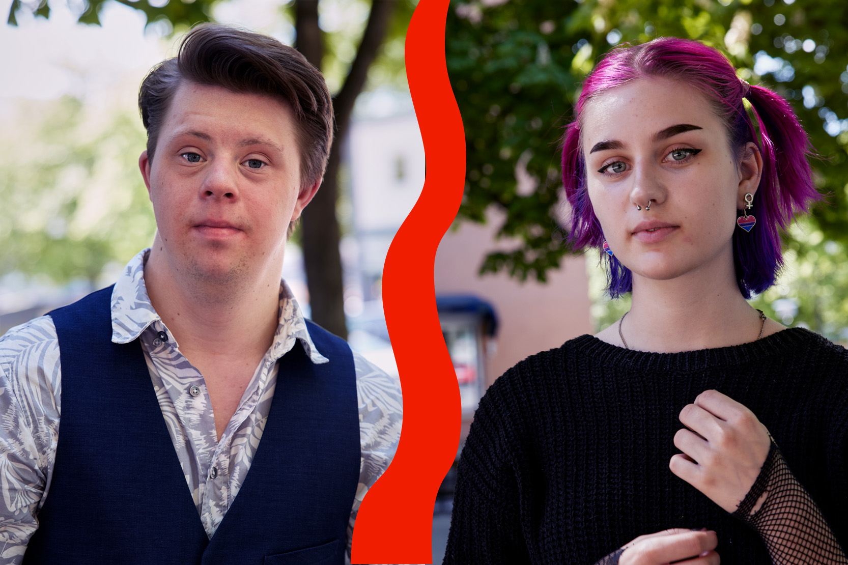 Två personer som ser olika ut.